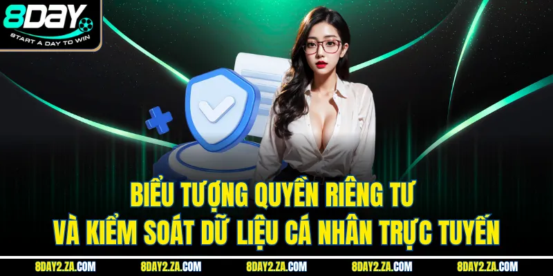 Biểu tượng quyền riêng tư và kiểm soát dữ liệu cá nhân trực tuyến